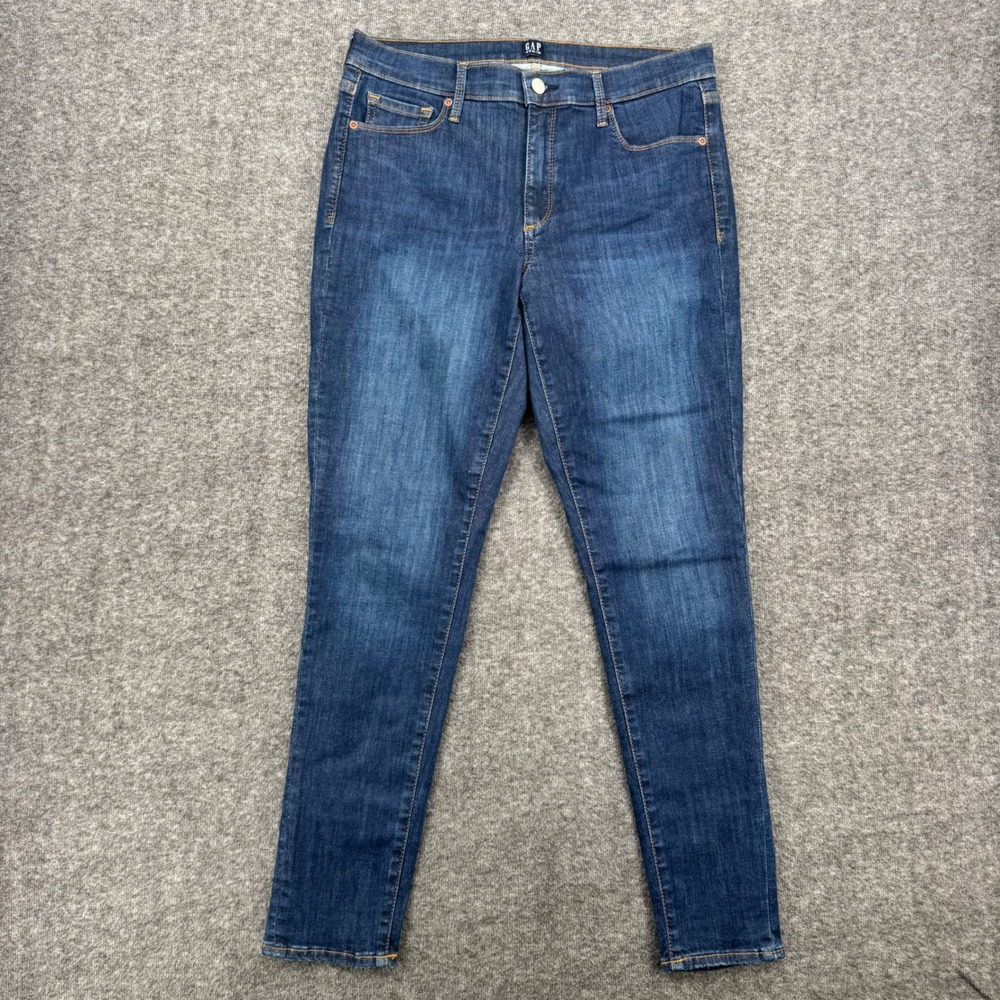 Gap Denim True Skinny Jeans Womens 30 Regular Dark Wash Blue Stretch Mid Rise